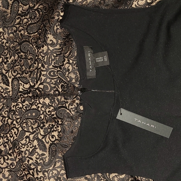 Tahari Black and Gold Cocktail Dress - Picture 10 of 11